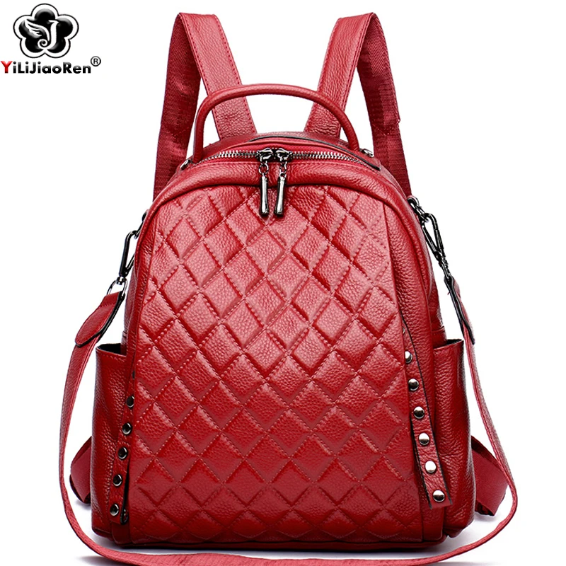 Genuine Leather Rucksack Women - Luxury Bags For School recension och pris