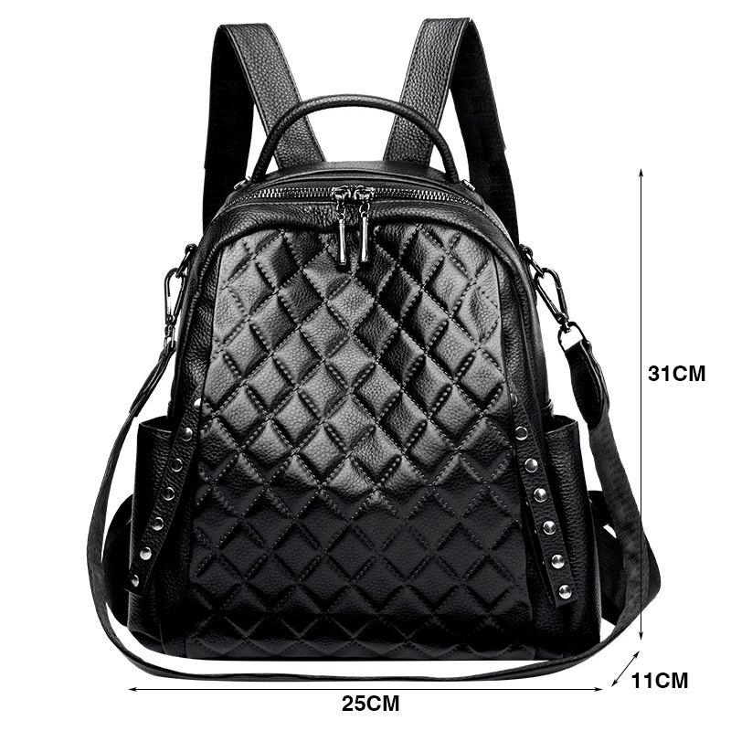 Genuine Leather Rucksack Women - Luxury Bags For School recension och pris