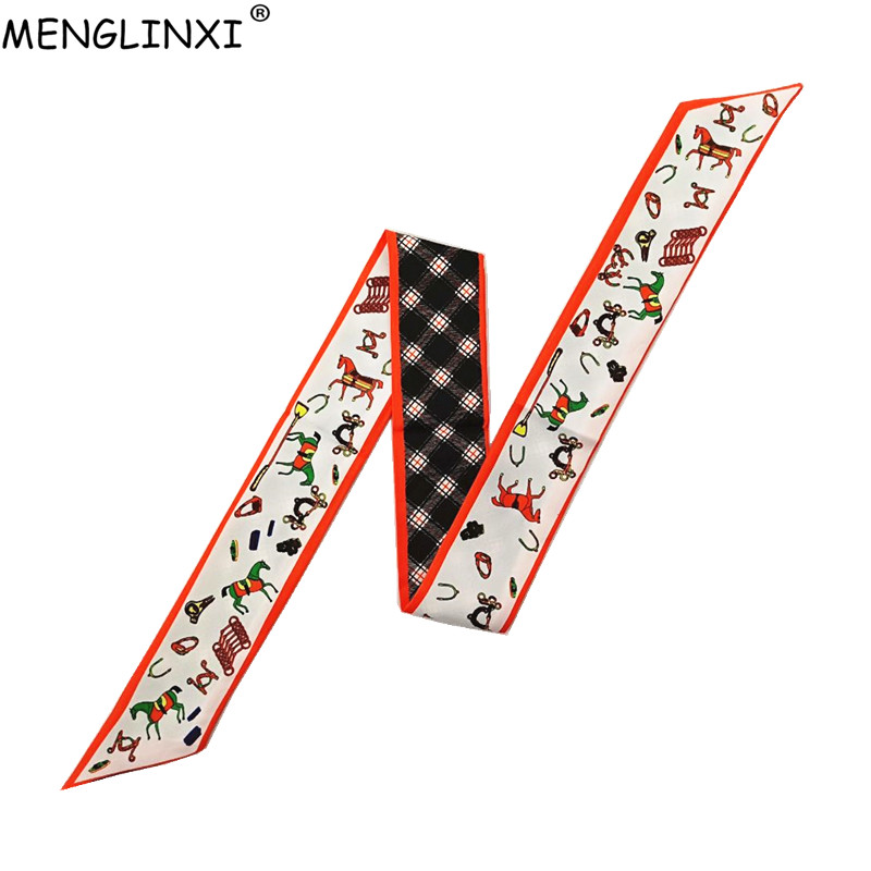 Horse Plaid Skinny Scarf Women - Luxury Bags For Women Brands recension och pris