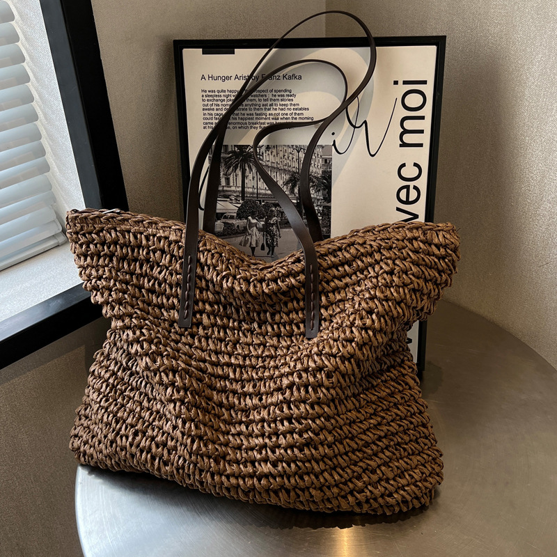 Straw Woven Tote Bags Casual L - Luxury Bags Reseller recension och pris