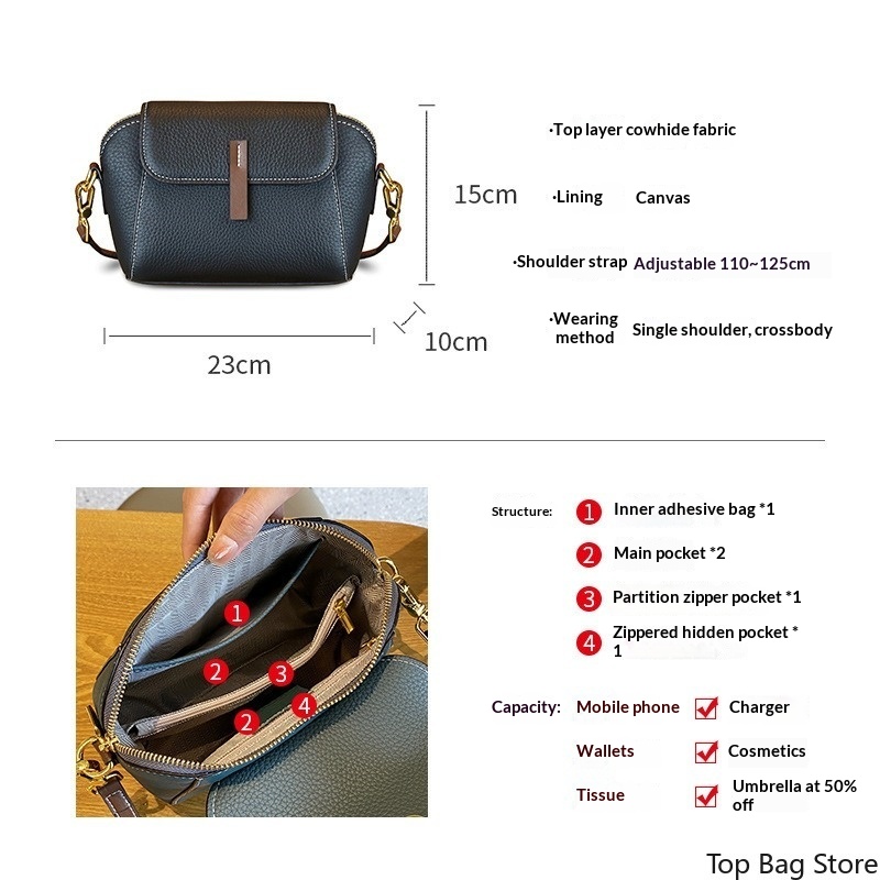 Genuine Leather Crossbody Bag  - Luxury Bags Everyday recension och pris