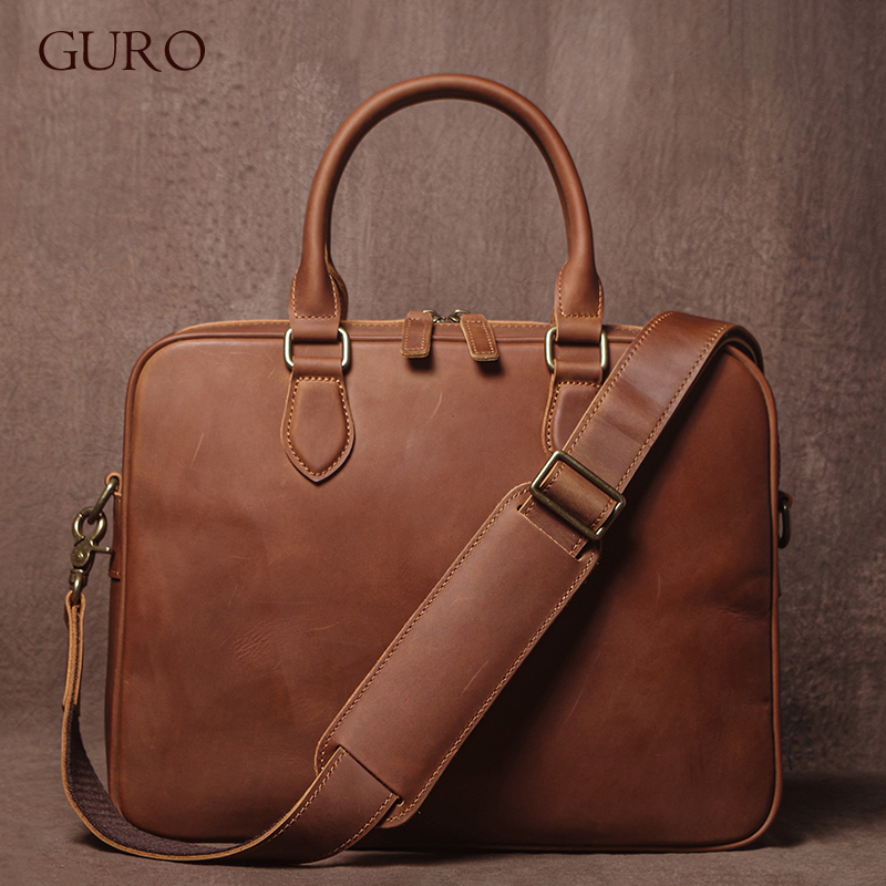 GURO Men Crazy Horse Cowhide B - Luxury Bags Tote recension och pris