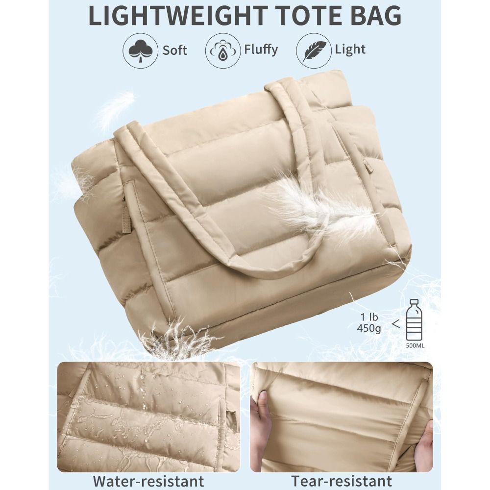 Large Capacity Puffer Tote Bag - Accordion Wallet Zip recension och pris