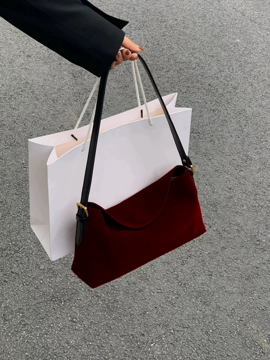 Fashion Red Suede One Shoulder - Luxury Bags Sale recension och pris